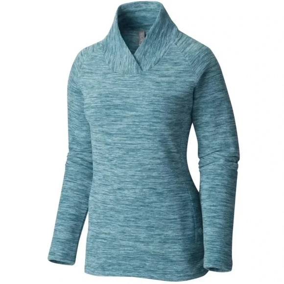 Mountain Hardwear Snowpass Fleece Pullover. Heathered Teal. Size Large - Picture 1 of 8